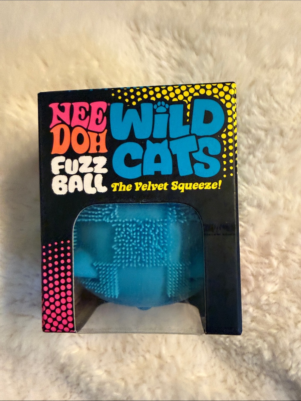 Nee Doh Wild Cats Fuzz Ball - Blue